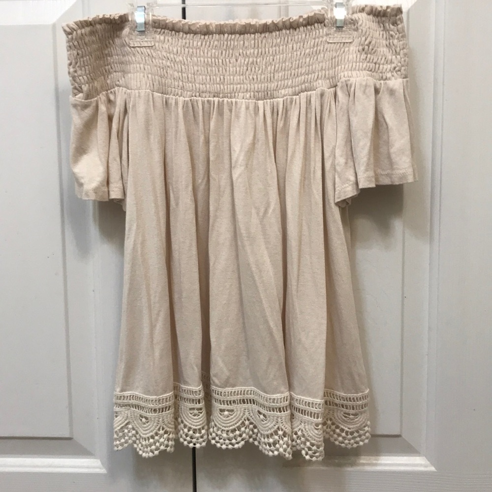 Altar’d State Smocked Off-the-Shoulder Crop Top